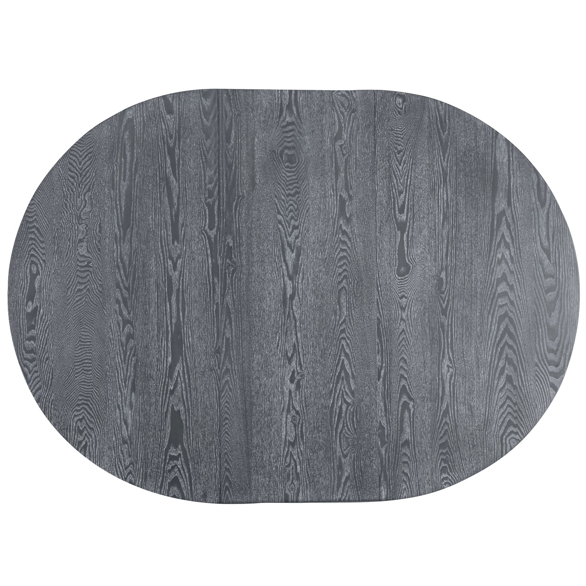 5 Piece Farmhouse Round Pedestal Extending Dining Table Set Extendable Kitchen Table Set With 15.8" Removable Leaf And Ladder Back Dining Chairs For Small Places, Black Wood Dining Room Extendable Rubberwood Oval Dining Table With Chair Upholstered Chair