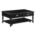 Classic Design Black Finish Lift Top Cocktail Table With Casters Bottom Shelf Wooden Traditional Living Room Furniture Black Primary Living Space Classic,Traditional Rectangular Coffee & End Tables Wood