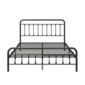Metal Bed Frame Queen Size Platform No Box Spring Needed With Vintage Headboard And Footboard Premium Steel Slat Support Black Box Spring Not Required Queen Black Metal Bedroom Bed Frame Metal