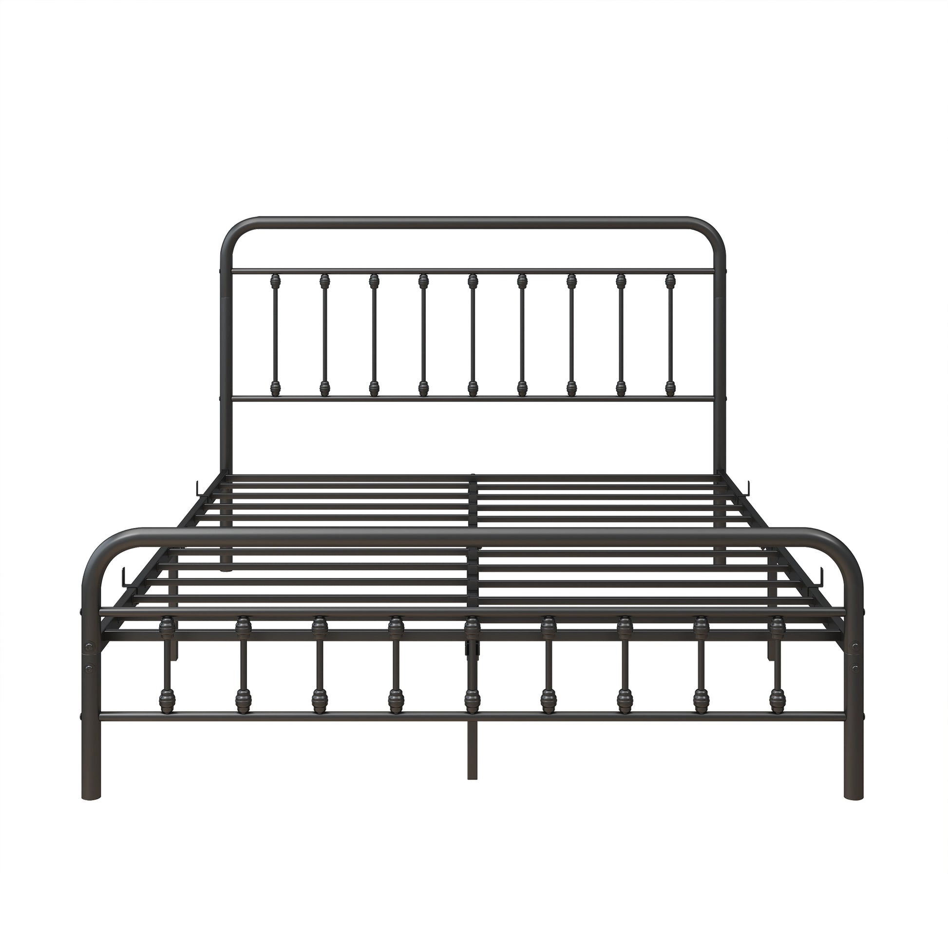Metal Bed Frame Queen Size Platform No Box Spring Needed With Vintage Headboard And Footboard Premium Steel Slat Support Black Box Spring Not Required Queen Black Metal Bedroom Bed Frame Metal