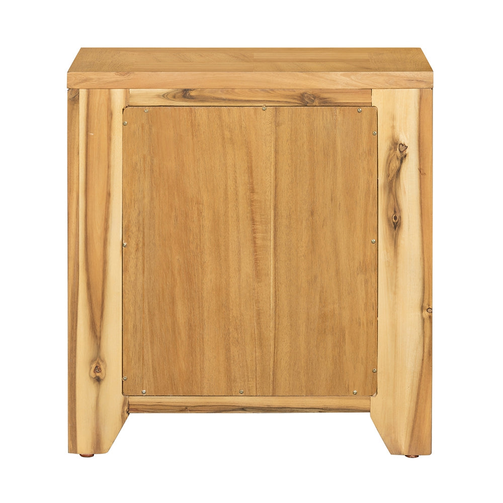 20.7X15.4X22" Nightstand Natural Wood Brown Primary Living Space Boho,Classic,Farmhouse,French Country,Rustic Solid Wood Mdf