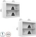 Bush Furniture Universal 2 Shelf Bookcase Set Of 2 In Pure White White Bedroom Engineered Wood