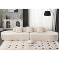Arrived Modern Curved Combination Sofa, Terrycloth Fabric Sofa, Minimalist Sofa In Living Room, Apartment, No Assembly Required, Three Pillows,Beige Beige Primary Living Space Medium Soft Polyester 4 Seat