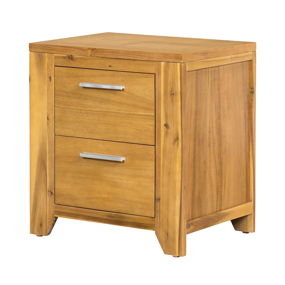 20.7X15.4X22" Nightstand Natural Wood Brown Primary Living Space Boho,Classic,Farmhouse,French Country,Rustic Solid Wood Mdf