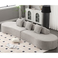 Arrived Modern Curved Combination Sofa, Terrycloth Fabric Sofa, Minimalist Sofa In Living Room, Apartment, No Assembly Required, Three Pillows,Gray Gray Primary Living Space Medium Soft Polyester 4 Seat