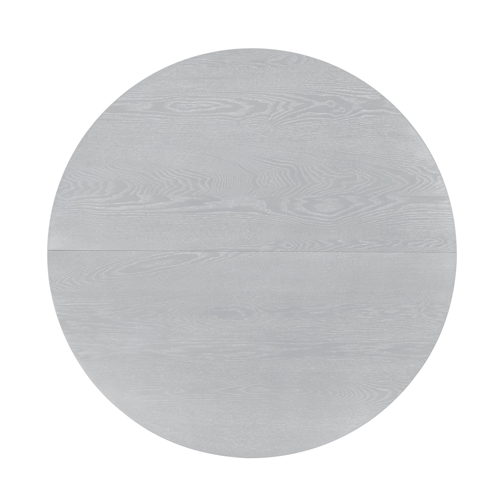 Mid Century 5 Piece Extendable Round Dining Table Set With 15.7" Removable Leaf And 4 Cross Back Dining Chairs, Grey Gray Wood Dining Room Extendable Rubberwood Oval Dining Table With Chair Wood Wood Antique Gray Seats 4 Removable Leaf Mid Century Modern