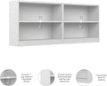 Bush Furniture Universal 2 Shelf Bookcase Set Of 2 In Pure White White Bedroom Engineered Wood