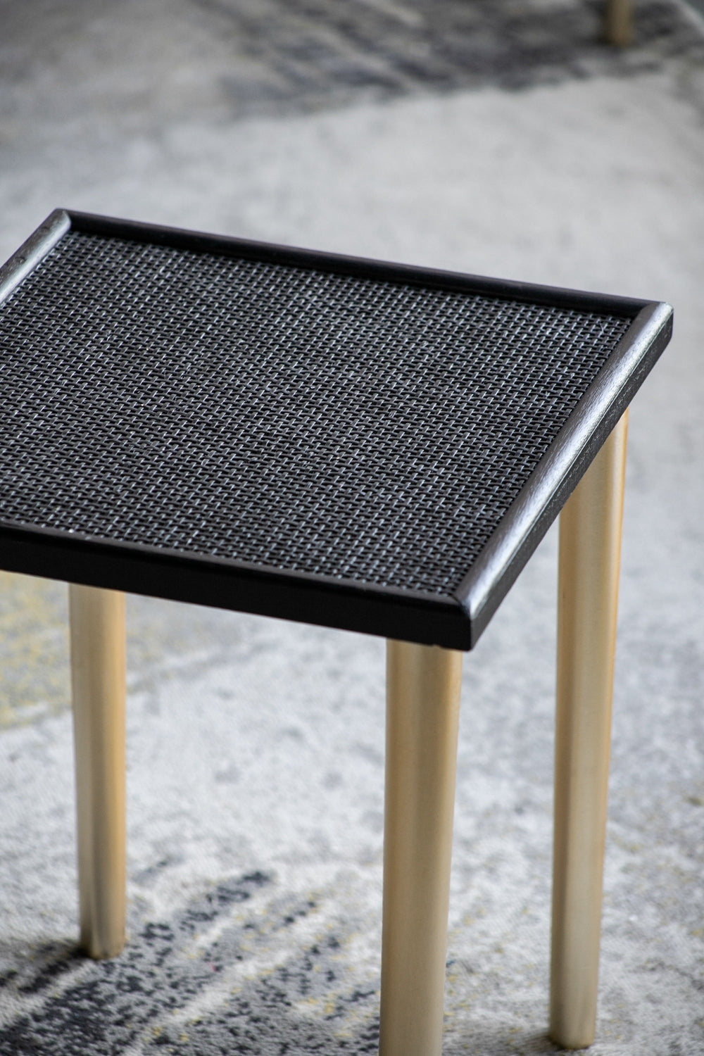 Set Of 3 Side Tables, L:25X15.5X21" M:20X15X18.5" S:14X14X16.5" Black Gold Primary Living Space Boho,Casual,Minimalist Solid Wood Mdf