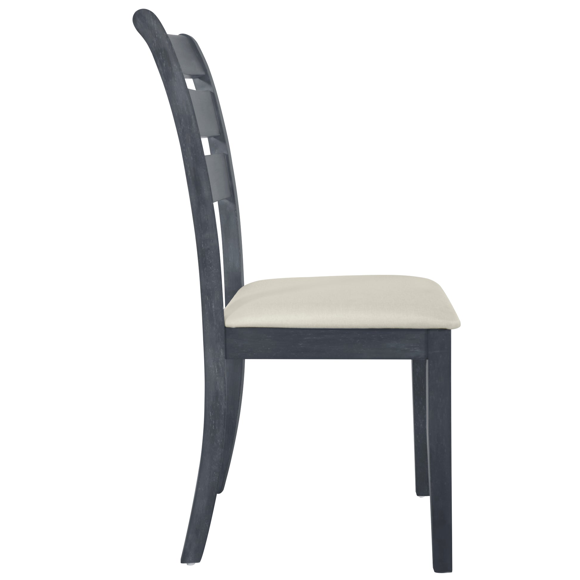 5 Piece Farmhouse Round Pedestal Extending Dining Table Set Extendable Kitchen Table Set With 15.8" Removable Leaf And Ladder Back Dining Chairs For Small Places, Black Wood Dining Room Extendable Rubberwood Oval Dining Table With Chair Upholstered Chair