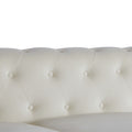 Classic Traditional Living Room Upholstered Sofa With Velvet Fabric Surface Chesterfield Tufted Fabric Sofa Couch, Large White White Primary Living Space Medium Soft Cushion Back Square Arms Foam Velvet 3 Seat