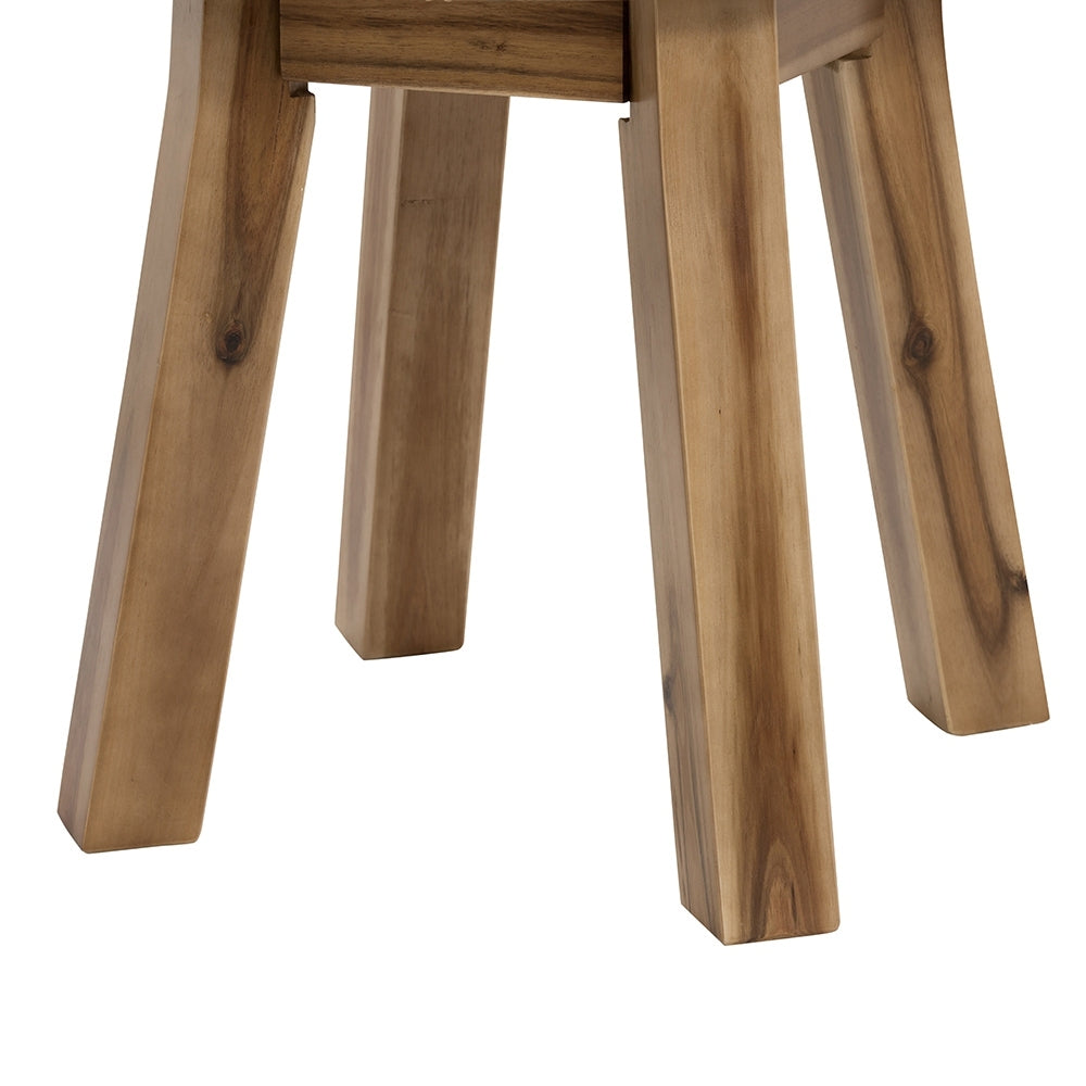 D16X16" Round Side Table, Solid Wood Natural Wood Brown Primary Living Space Boho,Casual,Classic,Farmhouse,French Country Solid Wood