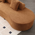 Arrived Modern Curved Combination Sofa, Terrycloth Fabric Sofa, Minimalist Sofa In Living Room, Apartment, No Assembly Required, Three Pillows,Browm Brown Primary Living Space Medium Soft Polyester 4 Seat
