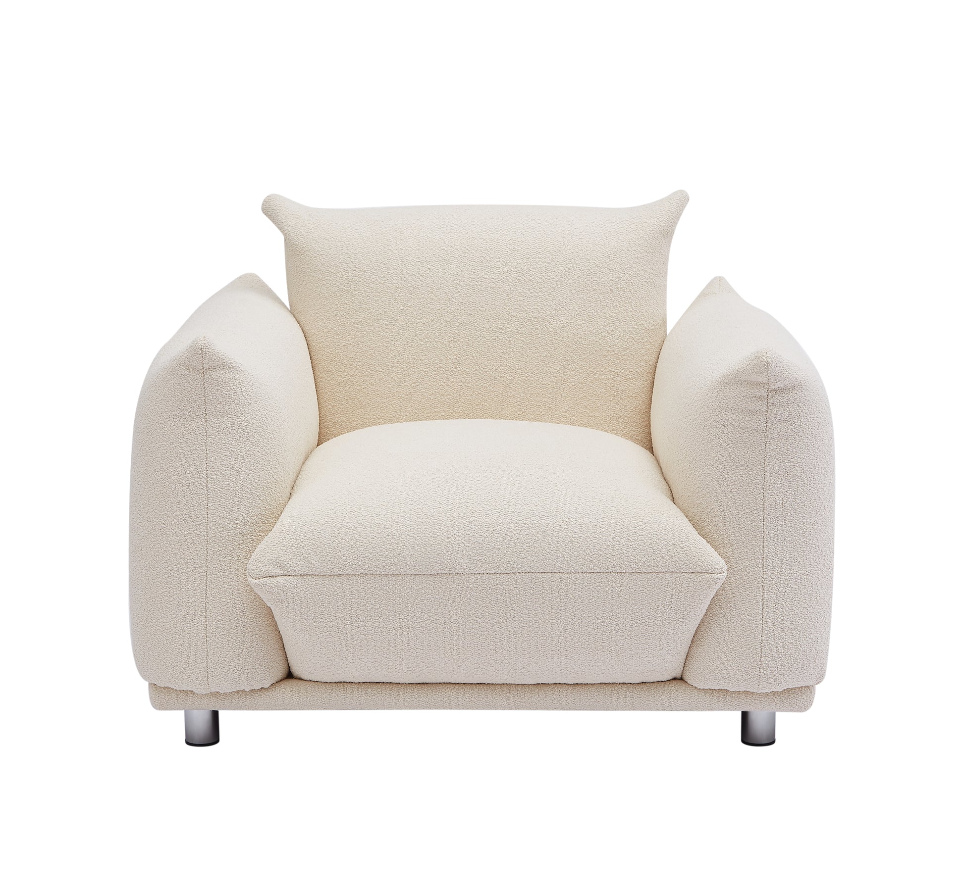 Sherpa Accent Chair Single Sofa 42"W Accent Chair For Bedroom Living Room Apartment, Beige Beige Foam Fabric 1 Seat
