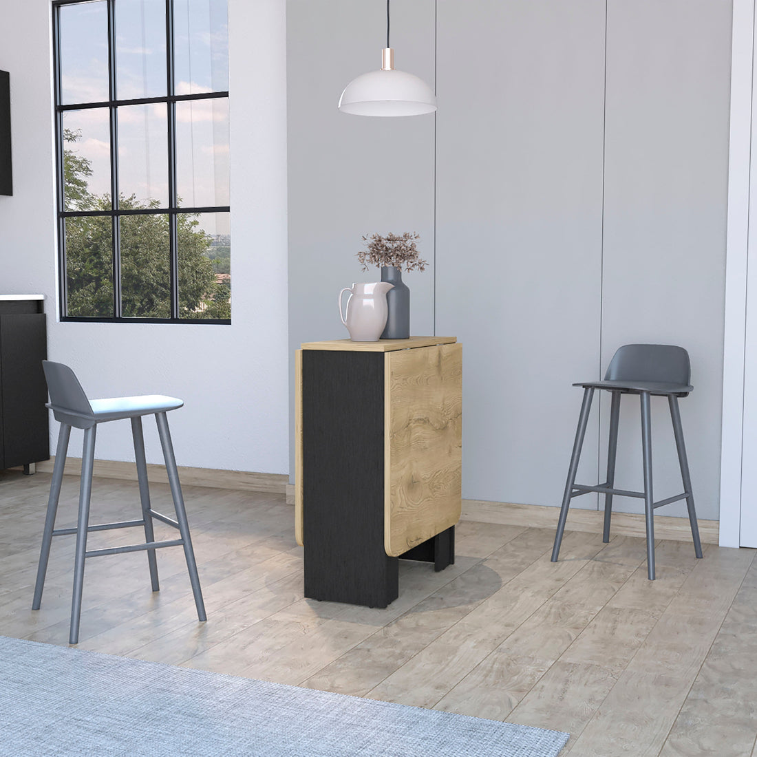 Cole Black And Macadamia Folding Dining Table Black Brown Folding Dining Room Rectangular Kitchen & Dining Tables Rectangular Wood