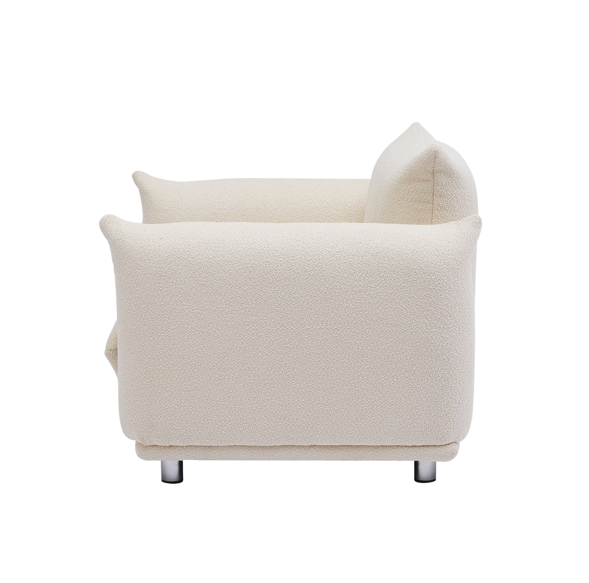 Sherpa Accent Chair Single Sofa 42"W Accent Chair For Bedroom Living Room Apartment, Beige Beige Foam Fabric 1 Seat