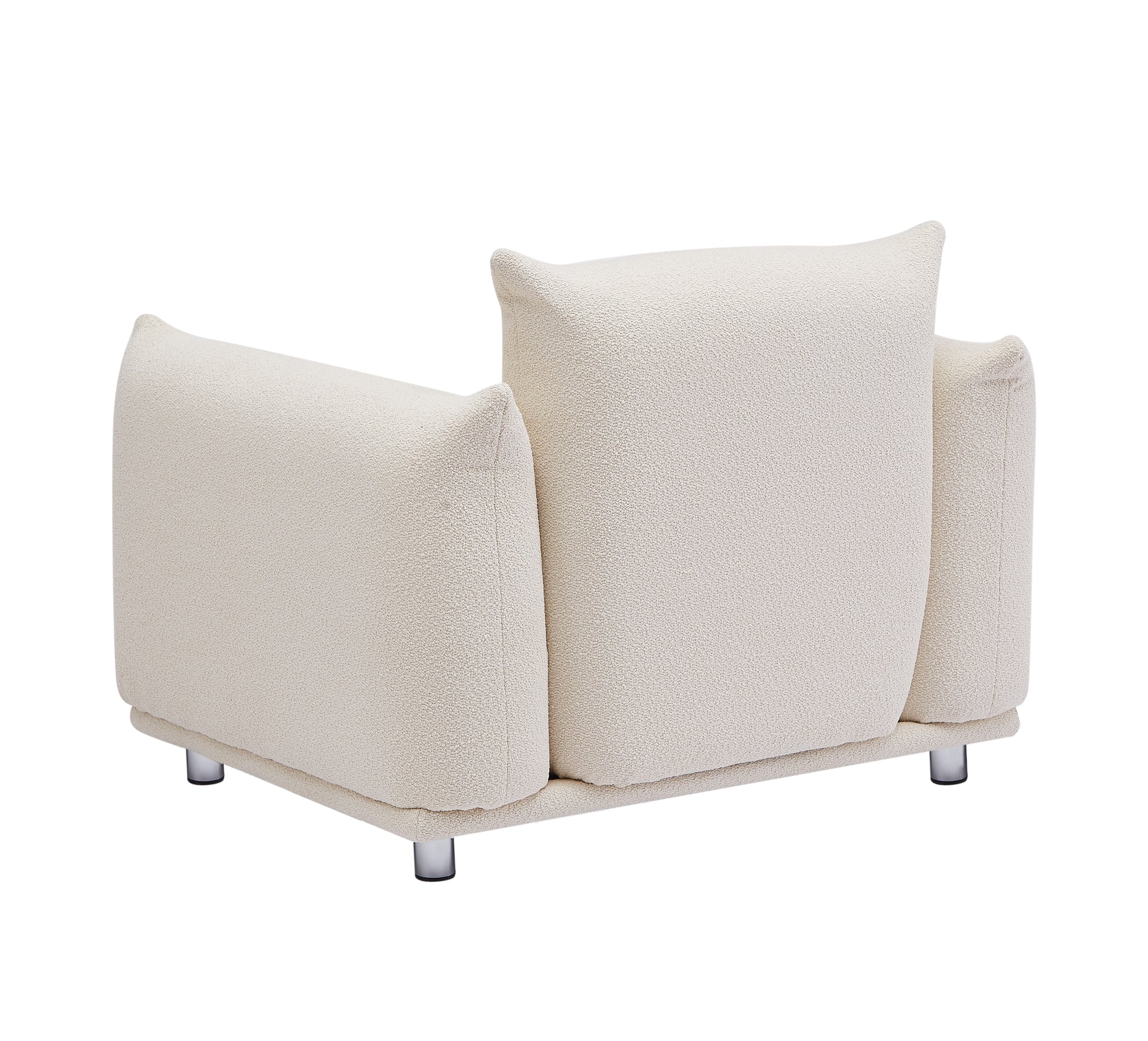 Sherpa Accent Chair Single Sofa 42"W Accent Chair For Bedroom Living Room Apartment, Beige Beige Foam Fabric 1 Seat