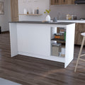 White And Onyx Double Door Cabinets Kitchen Island White Gray Kitchen Rectangular Stationary Kitchen Islands Wood Large 56 In