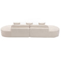 Arrived Modern Curved Combination Sofa, Terrycloth Fabric Sofa, Minimalist Sofa In Living Room, Apartment, No Assembly Required, Three Pillows,Beige Beige Primary Living Space Medium Soft Polyester 4 Seat