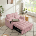 Pink Velvet Loveseat Sofa Bed Pink Wood Tufted Back Square Arms Foam Velvet 2 Seat