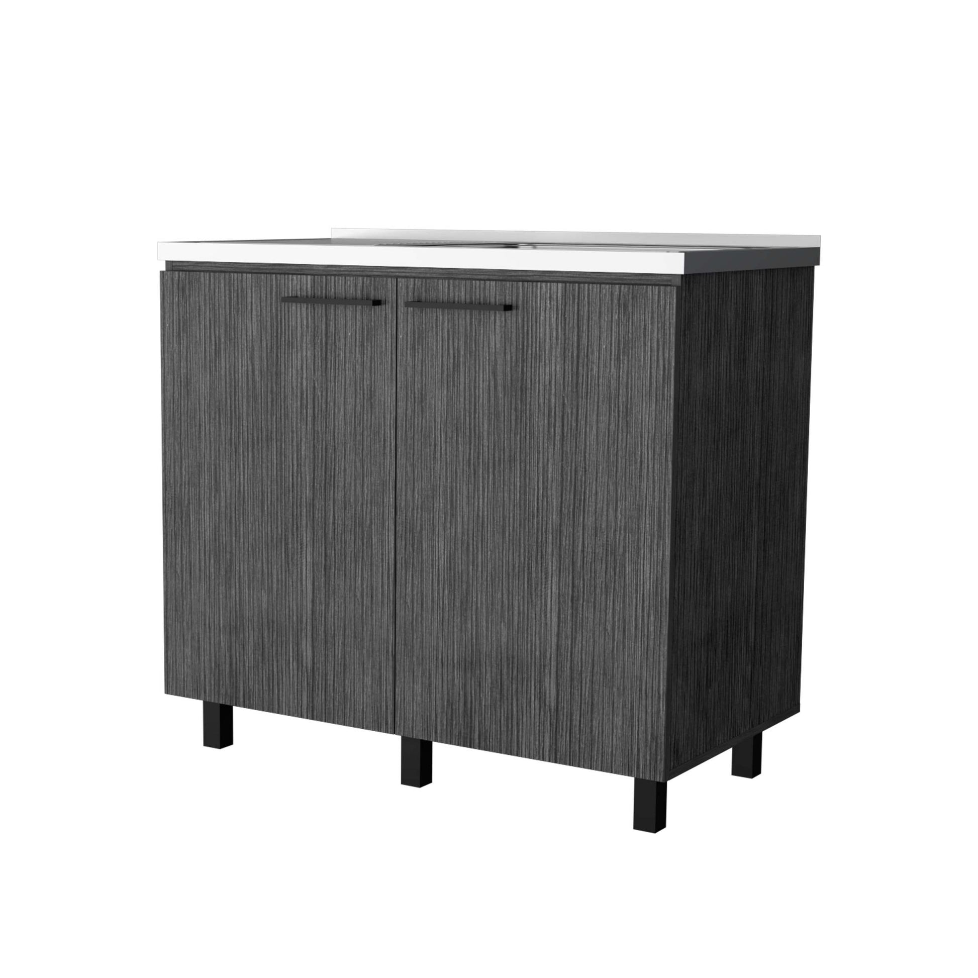 Smokey Oak Utility Sink And Cabinet Gray Kitchen Wood
