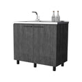 Smokey Oak Utility Sink And Cabinet Gray Kitchen Wood