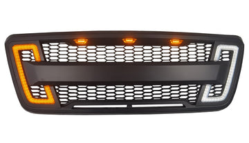 Grille For 2004 2008 Ford F150 With Led Lights Black Abs