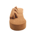 Arrived Modern Curved Combination Sofa, Terrycloth Fabric Sofa, Minimalist Sofa In Living Room, Apartment, No Assembly Required, Three Pillows,Browm Brown Primary Living Space Medium Soft Polyester 4 Seat