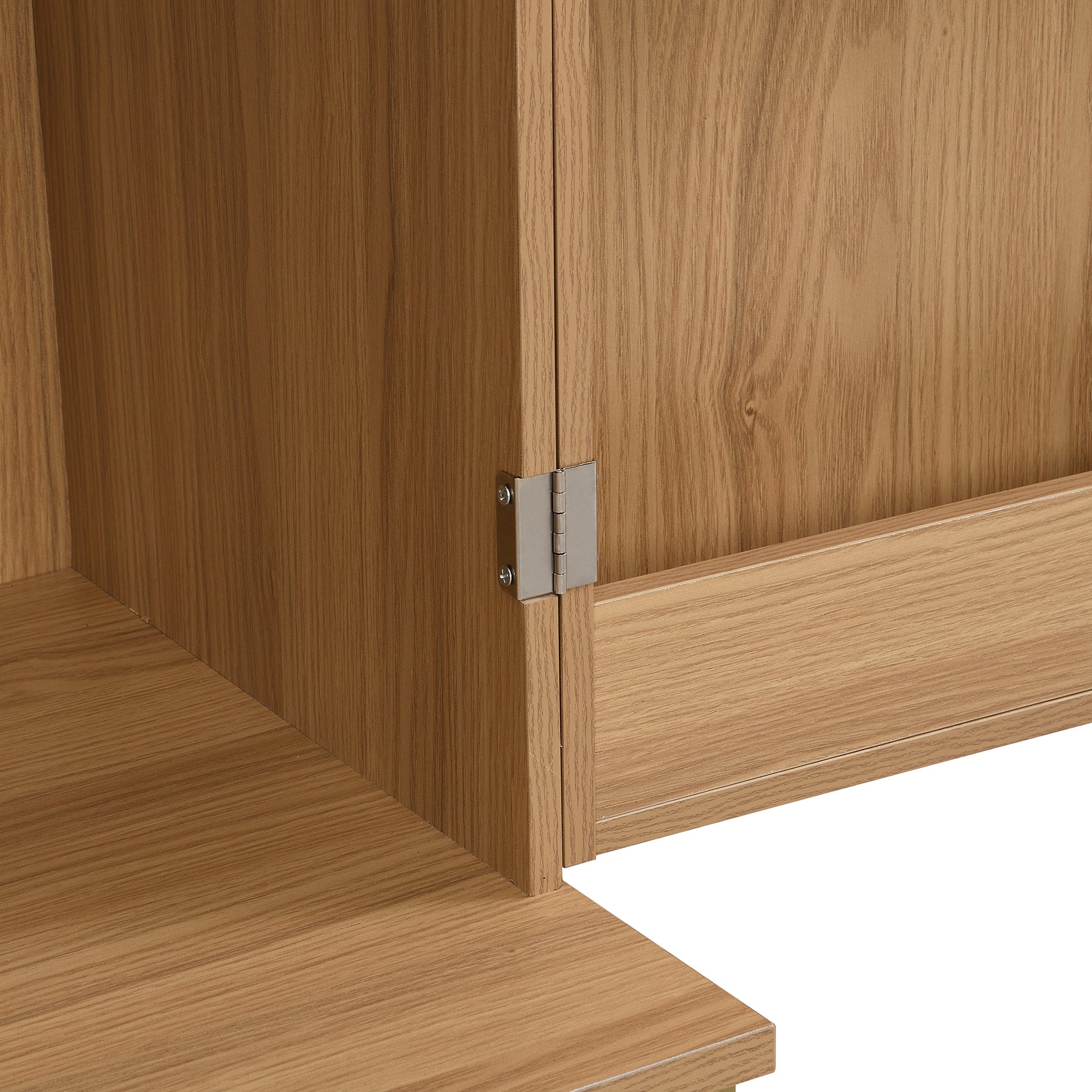 42.5" Modern Home Bar Cabinet Carved Wine Cabinet With Storage Natural Dining Room Contemporary Mdf