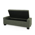 Storage Ottoman Blackish Green Fabric