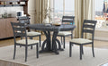5 Piece Farmhouse Round Pedestal Extending Dining Table Set Extendable Kitchen Table Set With 15.8