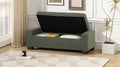 Storage Ottoman Blackish Green Fabric