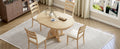 5 Piece Farmhouse Round Pedestal Extending Dining Table Set Extendable Kitchen Table Set With 15.8