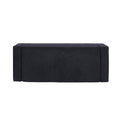 Storage Ottoman Dark Blue Fabric