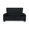 Storage Ottoman Dark Blue Fabric