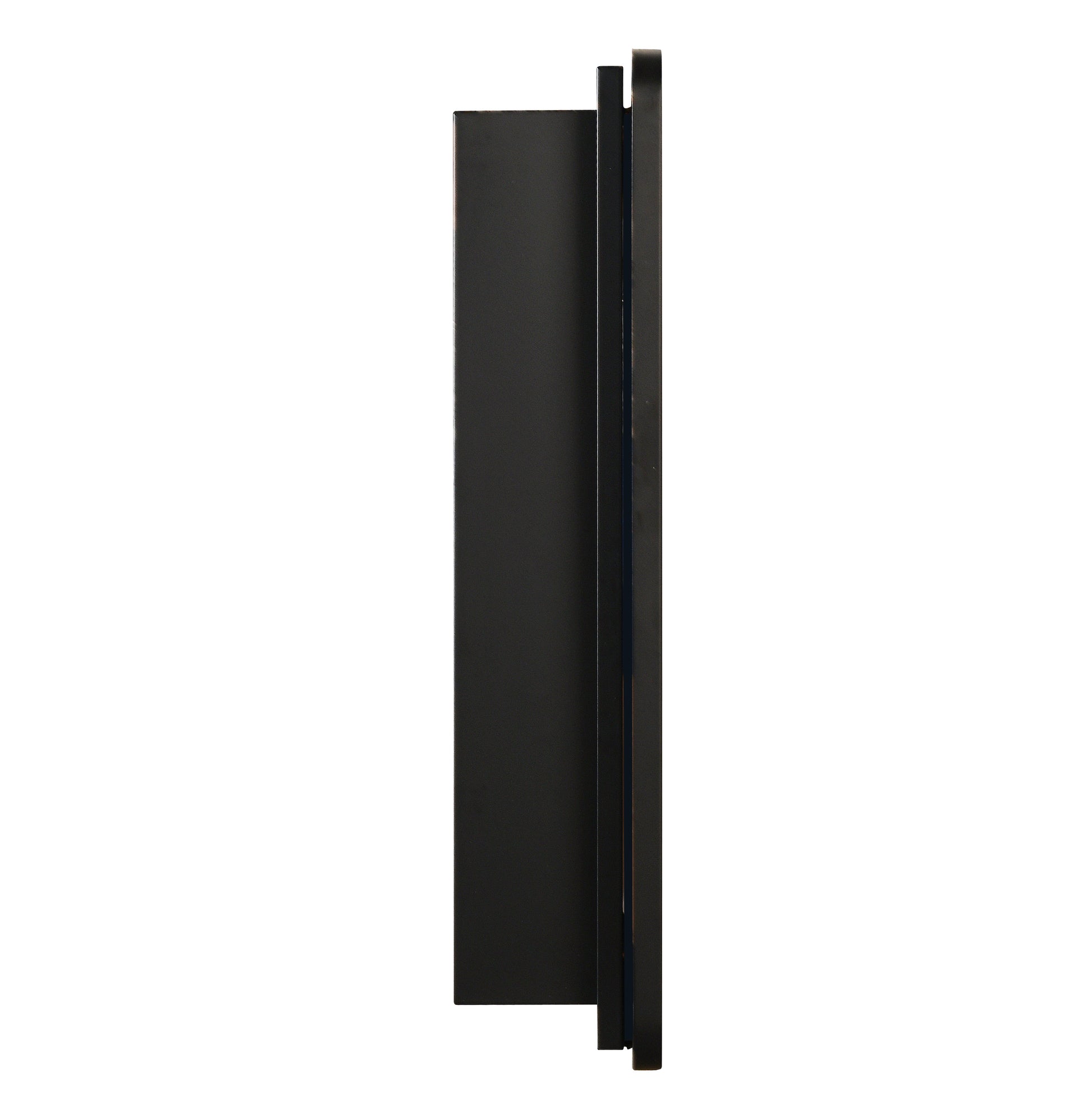 Black 24X30 Inch Metal Framed Wall Mount Or Recessed Mirror Cabinet Adjustable Shelves Bathroom Powder Coated Black 1 3 18 To 23 In 24 To 31 In Wall Mounted Classic Less Than 5 Inches Glass Iron