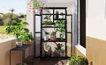 62Inch Height Wood Large Greenhouse Balcony Portable Cold Frame With Wheels And Adjustable Shelves For Outdoor Indoor Use, Black Black Garden & Outdoor Casual Wood Solid Wood