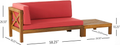 Brava X Back Corner Bench L With Coffee Table, Red Red Acacia Wood