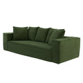 88.97Inch Corduroy Sofa With 5 Matching Toss Pillows, Sleek Design, Spacious And Comfortable 3 Seater Couch For Modern Living Room,Green. Green Corduroy 3 Seat