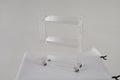 Acrylic Rolling Side Table 3 Tiers End Table With Lockable Wheels Small Clear Table For Living Room Clear Acrylic