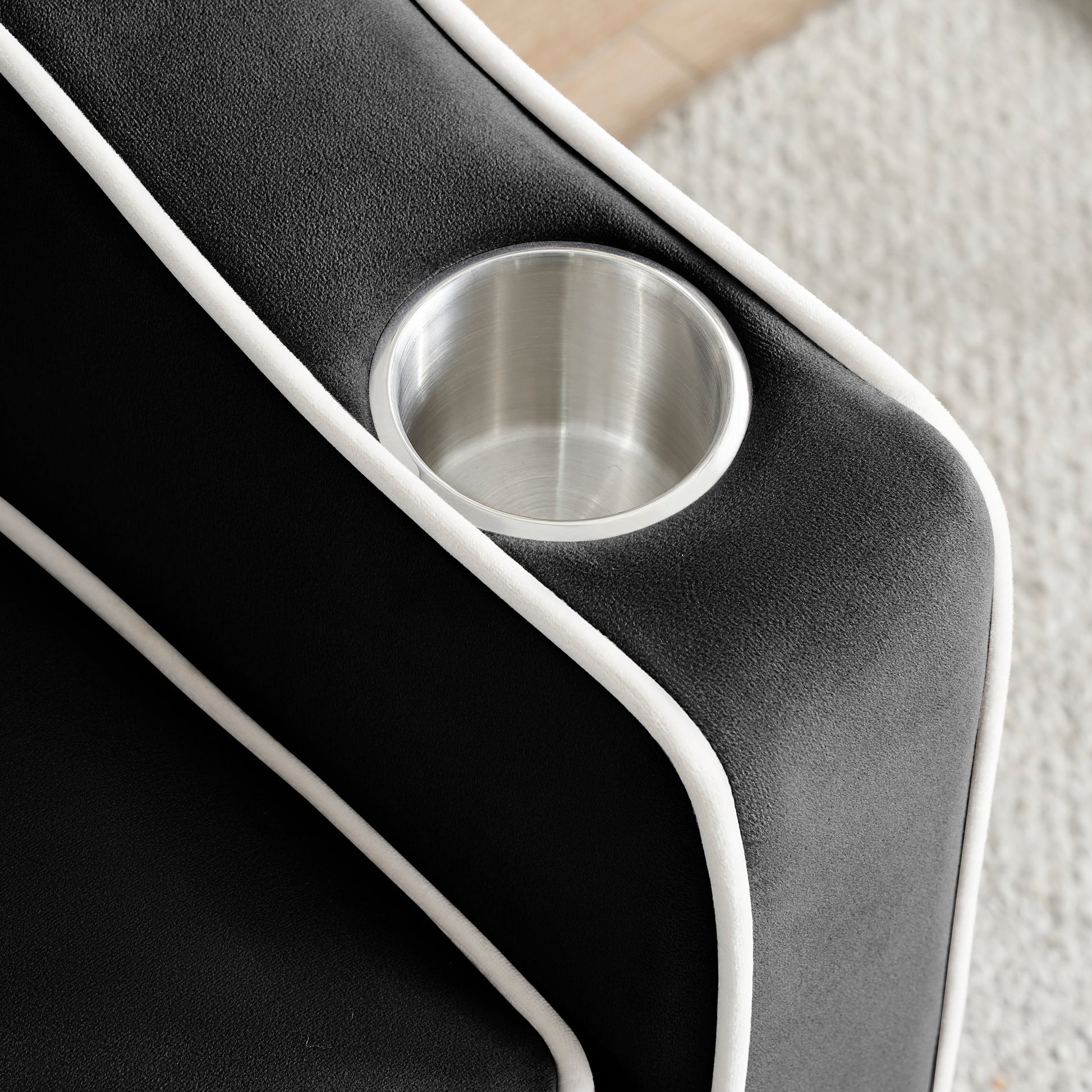 1 Versatile Foldable Sofa Bed In 3 Lengths, Modern Sofa Sofa Sofa Velvet Pull Out Bed, Adjustable Back And With Usb Port And Ashtray And Swivel Phone Stand Black Black Velvet Wood Primary Living