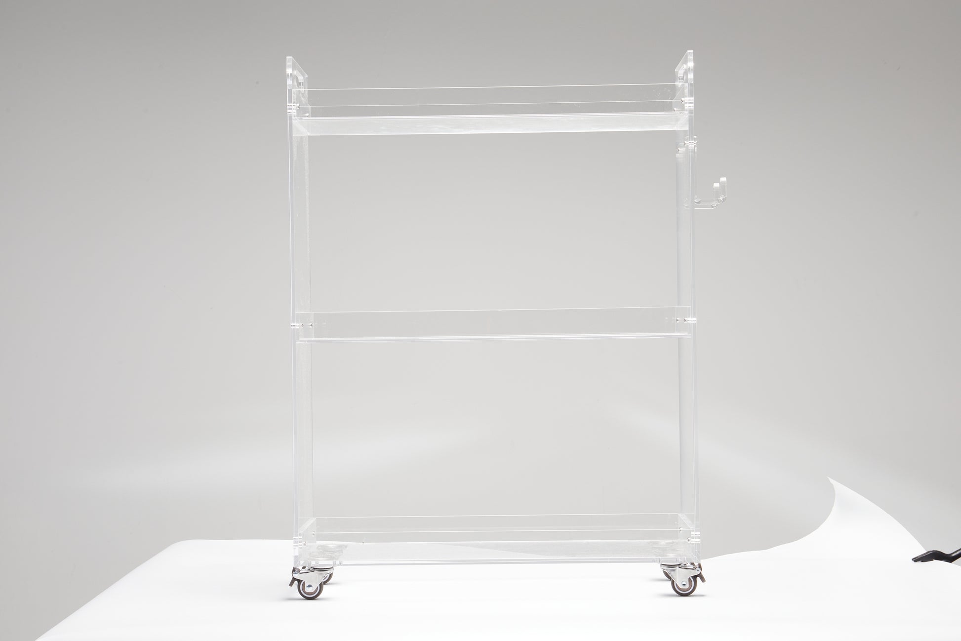 Acrylic Rolling Side Table 3 Tiers End Table With Lockable Wheels Small Clear Table For Living Room Clear Acrylic