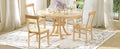5 Piece Rustic Round Pedestal Extendable Dining Table Set With 15.7