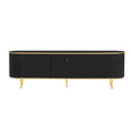 Modern Tv Stand For Tvs Up To 80 Inches, Entertainment Center With 4 Drawers And 1 Cabinet, Wood Tv Console Table With Metal Legs And Handles For Living Room Black 70 79 Inches Mdf