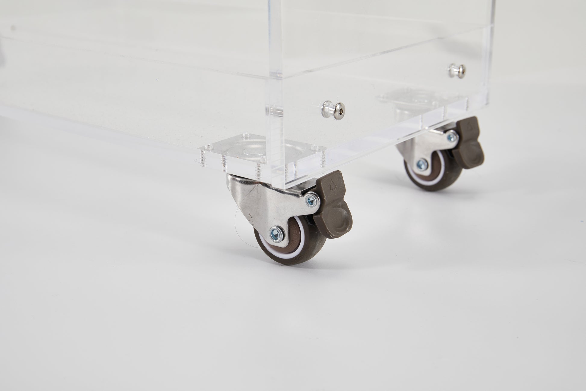 Acrylic Rolling Side Table 3 Tiers End Table With Lockable Wheels Small Clear Table For Living Room Clear Acrylic