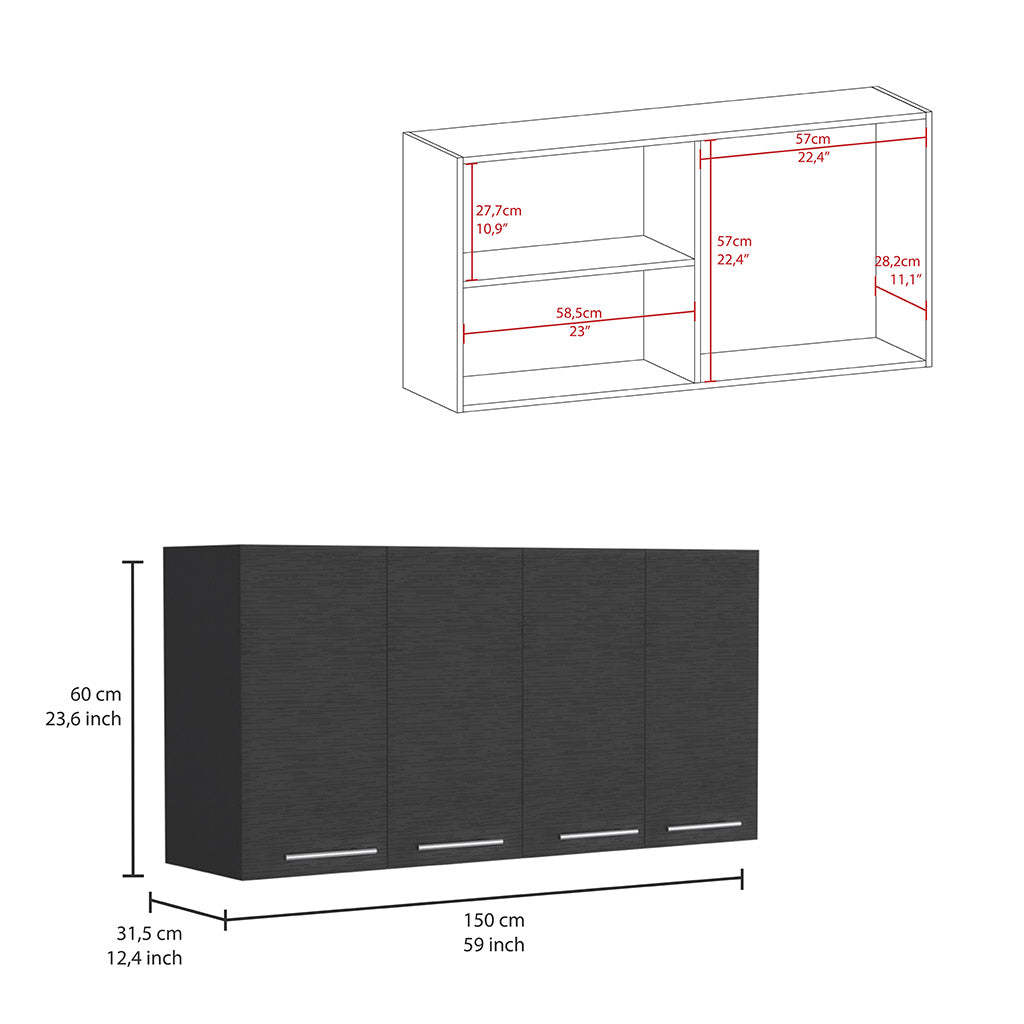 Aubrey White And Black 2 Piece Kitchen Set White Black Wood