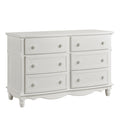 Classic Traditional White Finish 6 Drawers Dresser 1Pc Decorative Accents Wooden Bedroom Furniture Turned Feet White Bedroom Classic,Traditional Wood