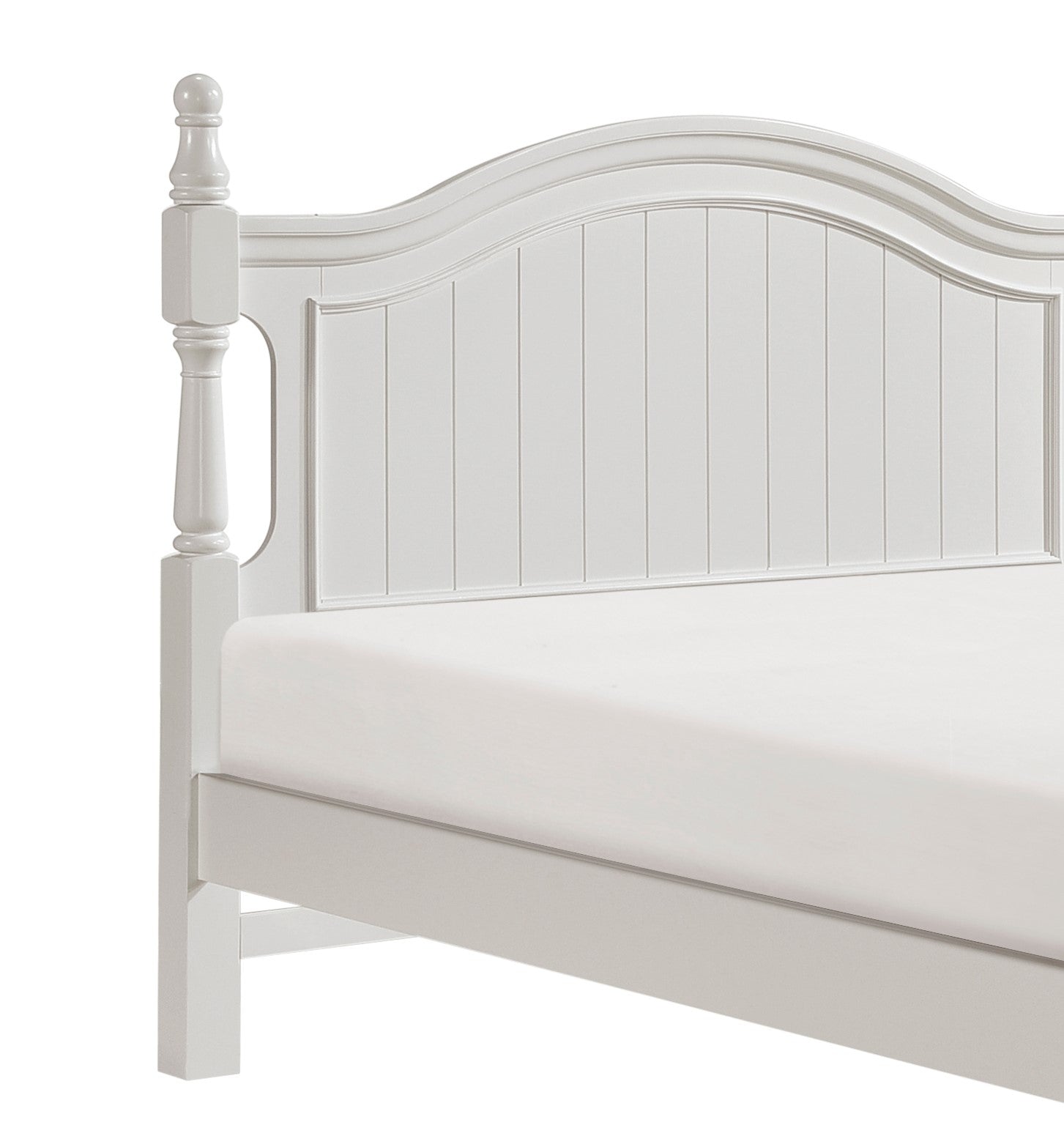 Classic White Finish 1Pc Full Size Poster Bed Wooden Traditional Bedroom Furniture Unique Style Headboard Footboard Box Spring Not Required Full White Wood Bedroom Classic,Traditional Four Poster Wood