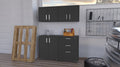 Haley Black 4 Piece Garage Set Black Wood