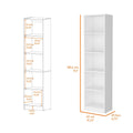 White 5 Shelf Slim Bookcase 5 White White Standard Horizontal Primary Living Space Closed Back Wood Wood
