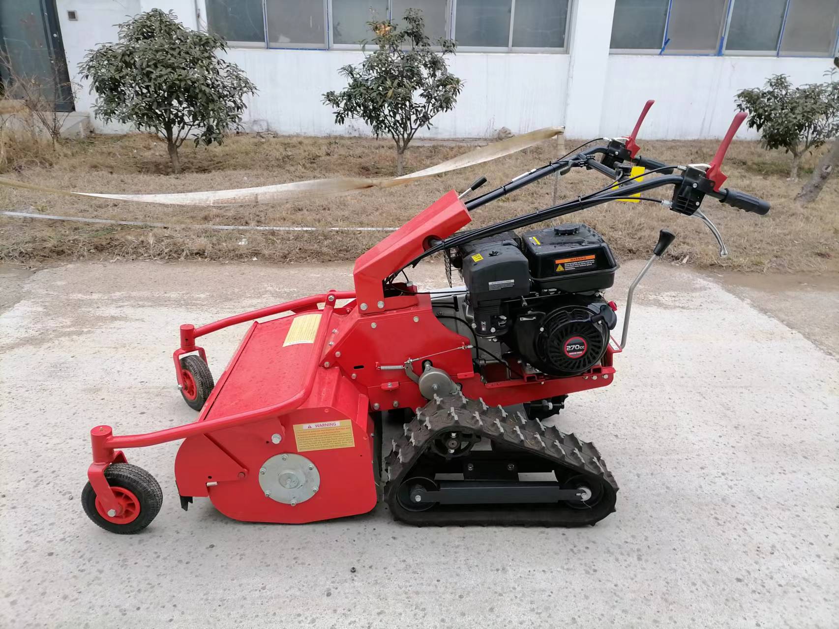 Professional Commercial Rotary Lawn Mower For High And Thick Grass Red Iron